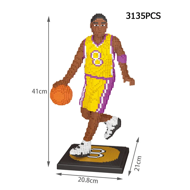 

Famous basketball star figures nanobricks 24K Kobe Bean Bryant KB8 micro diamond block building brick toys collection for gifts