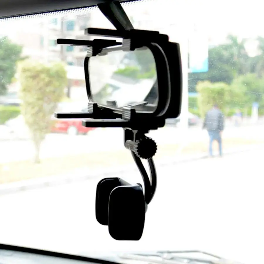 360 градусов Автомобильное зеркало заднего вида держатель для мобильного