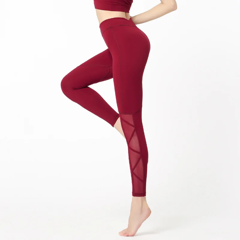 Autumn New Style Bare Sense Yoga Pants Female Solid Color pin wang jian shen ku Slimming High-waisted Buttock Lifting Sports Ski |
