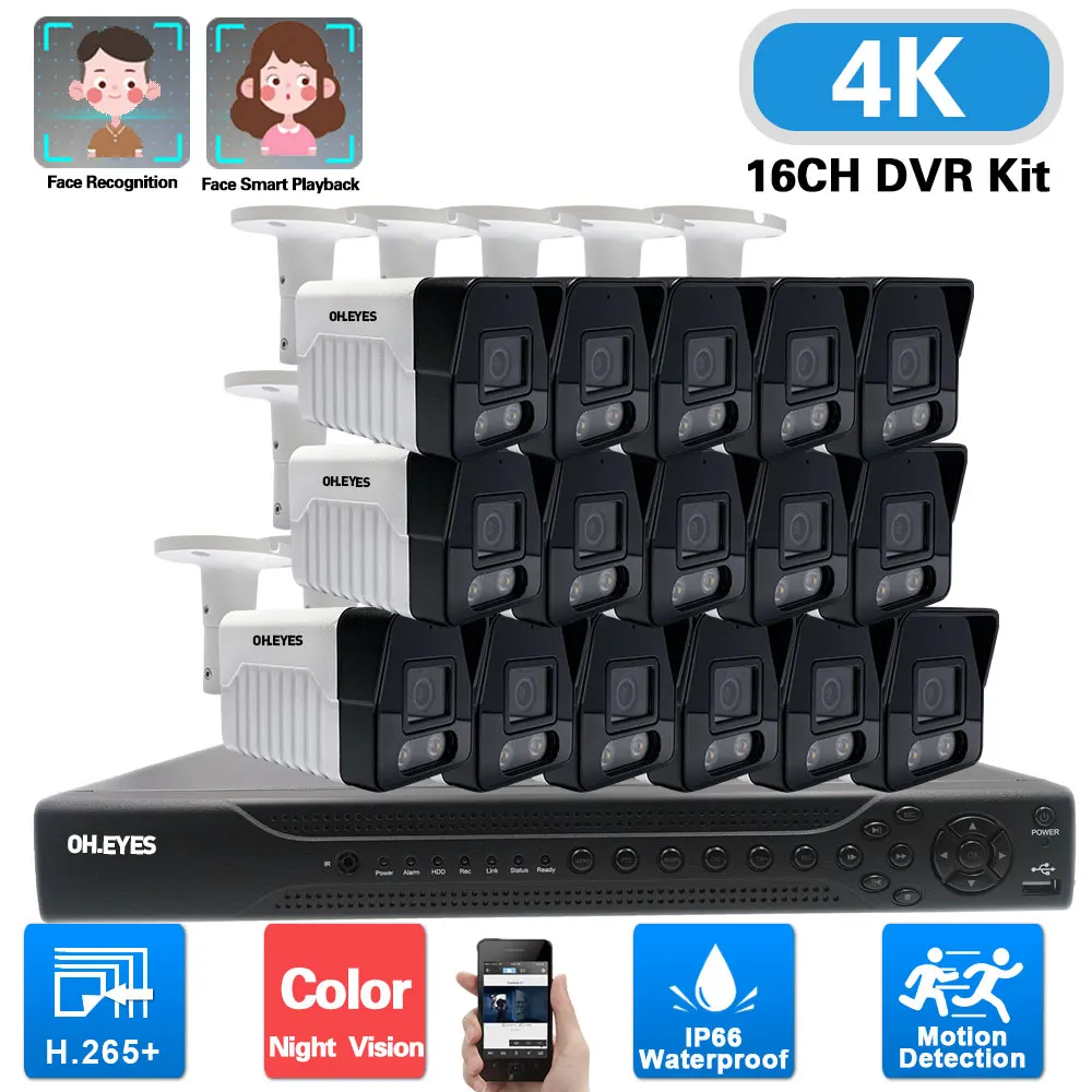 

Система видеонаблюдения, 16 каналов, 4K, 8 Мп, 16 каналов