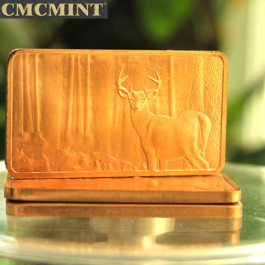 1 Troy Oz .999 тонкая медь Североамериканская серия дикой природы волк слитки бар