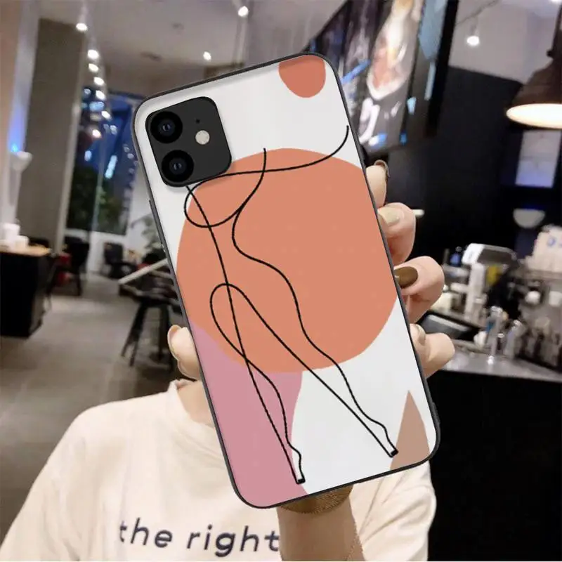 

0 Art Retro Abstract Geometry Phone Case For Iphone 6 6s 7 8 Plus XR X XS 11 12 Pro Mini Max