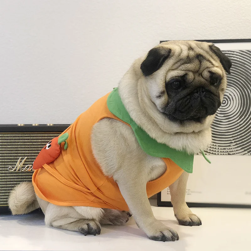 

Pug Dog Clothes French Bulldog Clothing Vest Schnauzer Welsh Corgi Pet Costume Apparel Summer Shiba Inu Dog Shirt Dropshipping