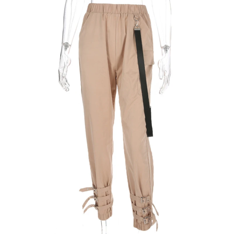 

High Waist Pants Loose Joggers Women Harem Camo Pants Streetwear Punk Black Cargo Pants Women Capris Trousers Korean Ins