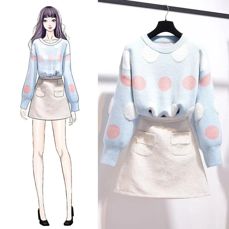 ICHOIX с симпатичным узором в горох комплект свитеров для всей семьи 2 шт. женщин