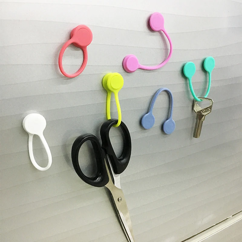 3Pcs/lots Silicone Magnetic Earphone Cord Winder Wire Cable Organizer Holder Magnet Headphones Cables Storage Clips | Дом и сад
