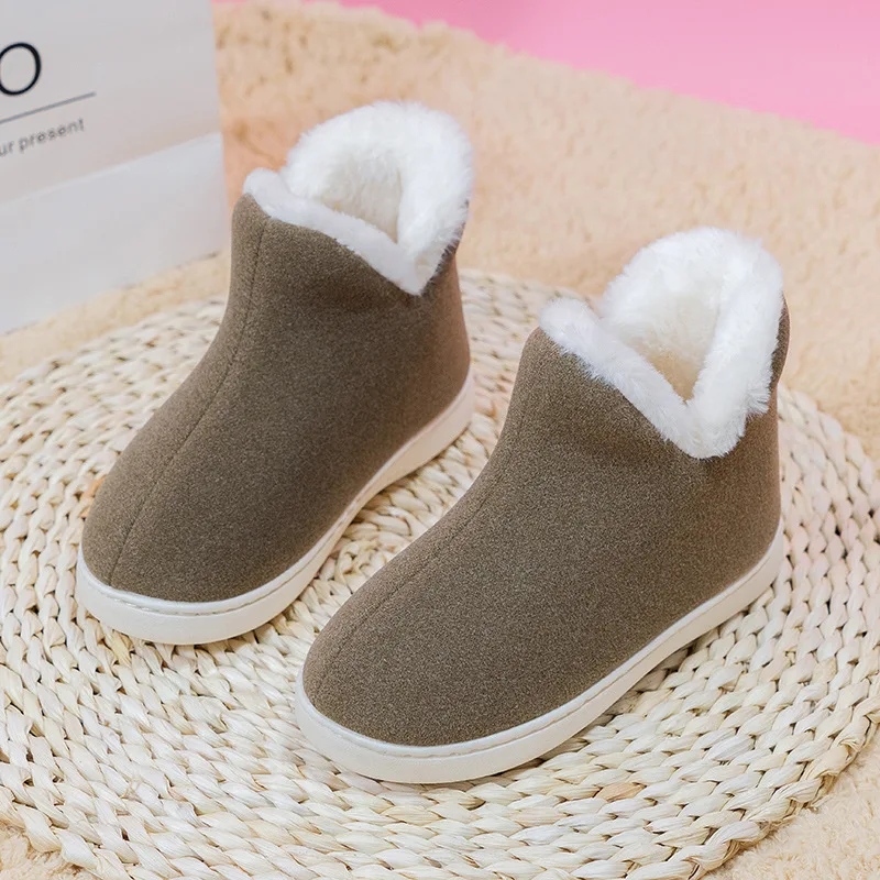 Unisex plus big size 30-47 family winter indoor fur slippers men comfort casual plush warm shoes man women slippers