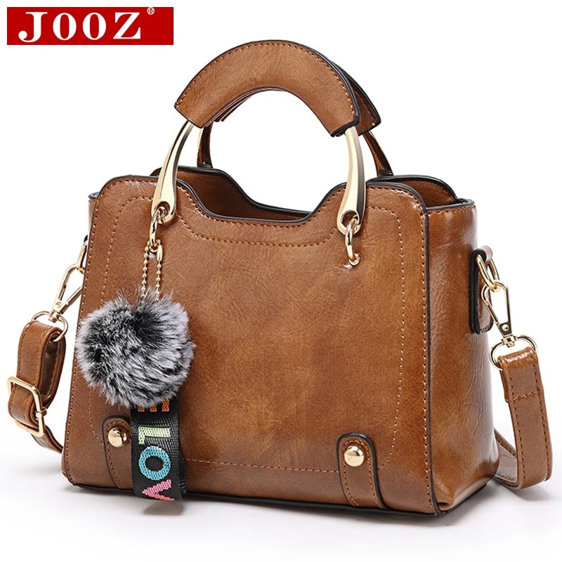 

Metal handle Ladies Hand bag luxury handbags women bags designer female shoulder bag with Hairball Messenger Top-Handle bag