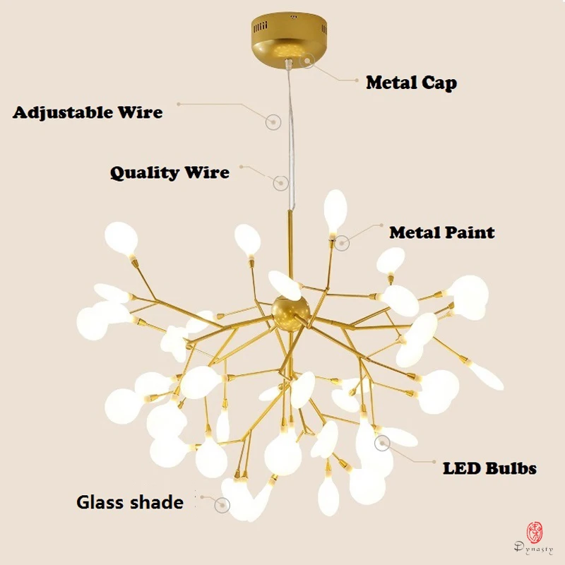 Современный светодиодный подвесной светильник с веткой огненной ветки