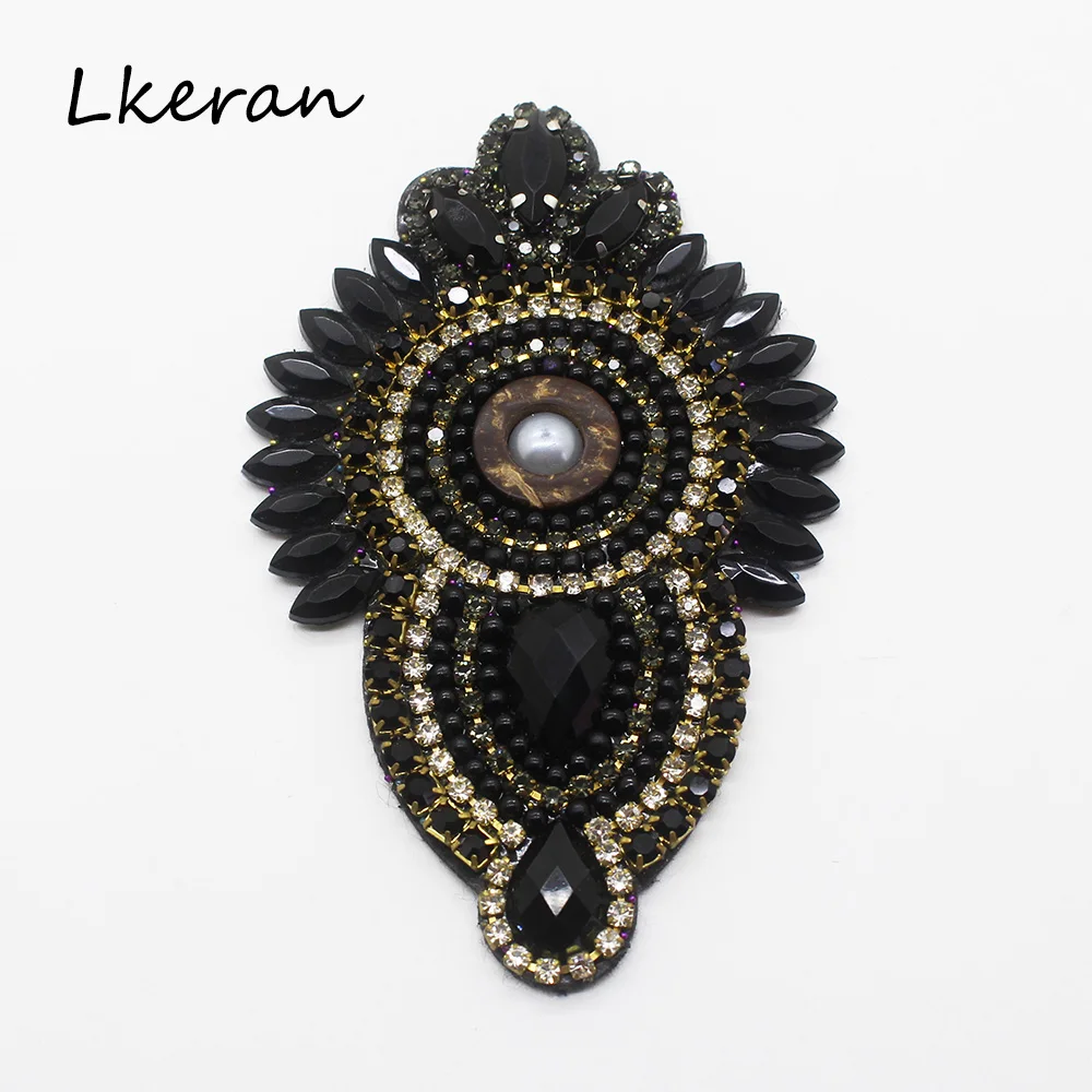 2 шт. 98x60мм модные черные стразы акриловая аппликация сделай сам украшение патчи