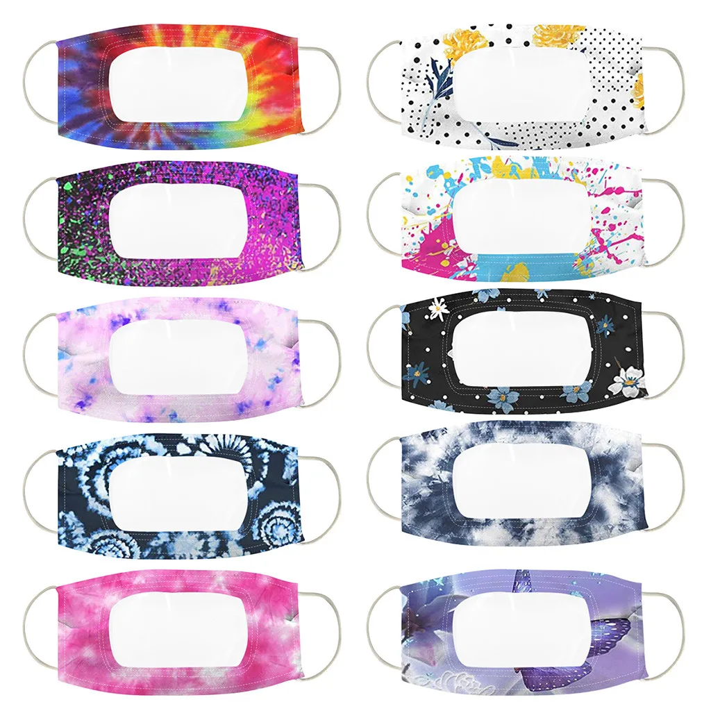 10 шт. улыбающееся лицо маска с прозрачной виниловой видимое выражение губ чтения