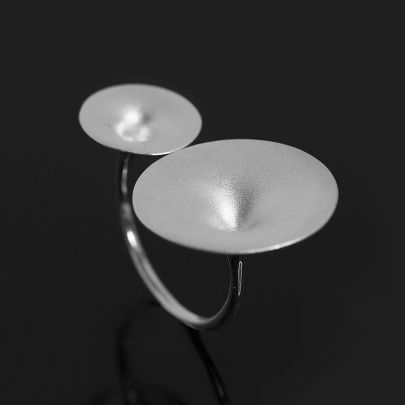 Женские кольца с геометрическим узором INATURE 925 пробы серебристые отверстиями