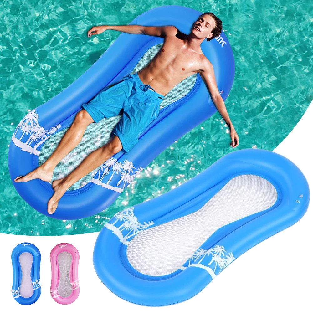 

Foldable Reclining Chair Floating Bed With Shade Floating Sleeping Bed Chair Lounge Hammock Water Sport Backrest Pneumatic Float