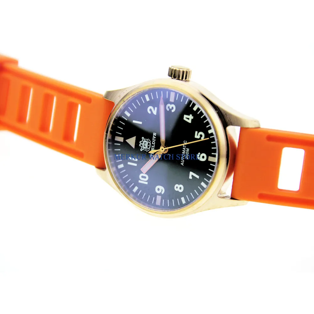 Мужские NH35 автоматические часы для дайвинга из чистой бронзы стальные 200 м fLIEGER