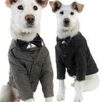 dog clothing autumn winter dog suit sets wedding suit for dog coat plaid vest gentleman dog costumes labrador schnauzer clothes