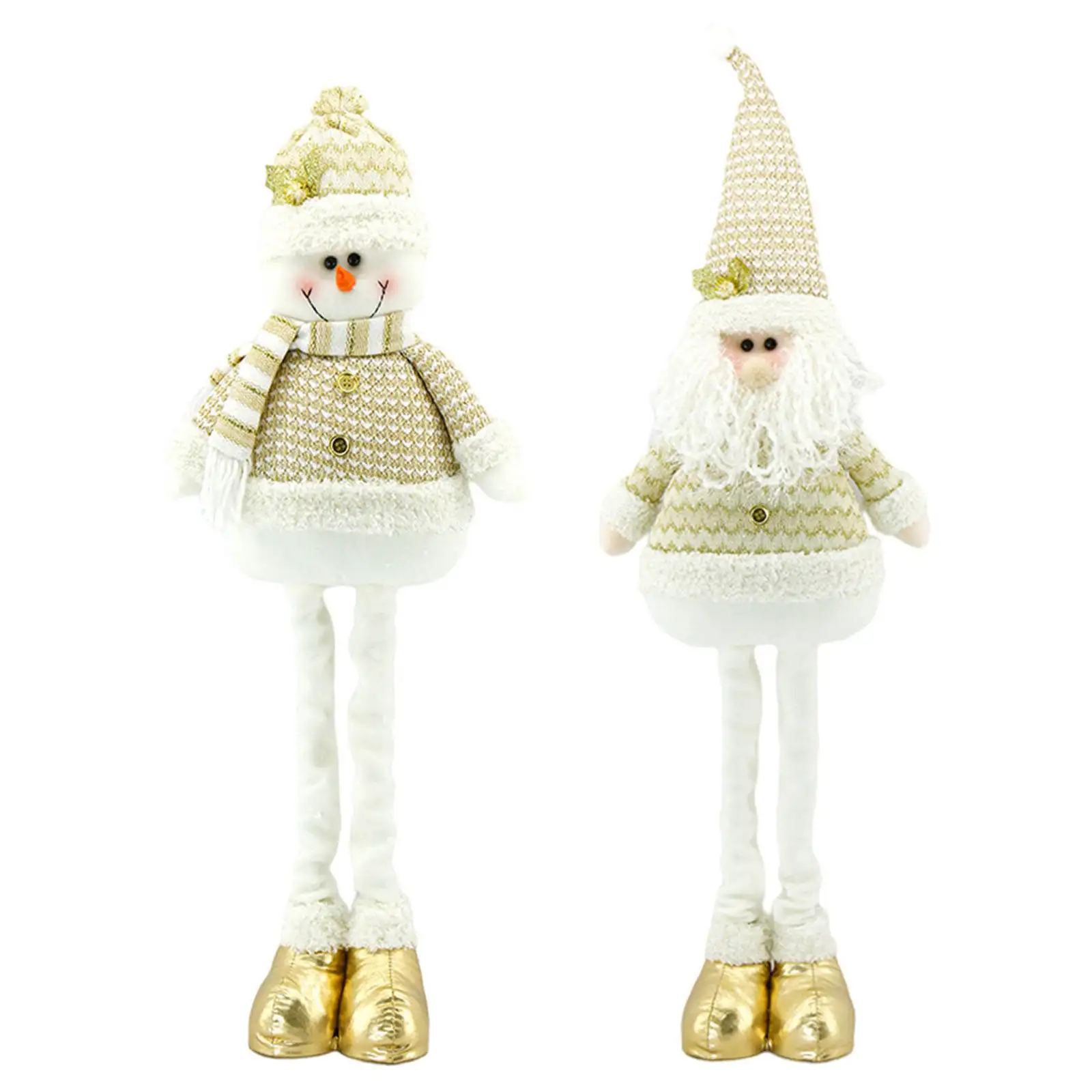 

Lovely Santa Doll Stretchable Long Leg Christmas Elf Doll Handmade Home Living Room Table Party Decor
