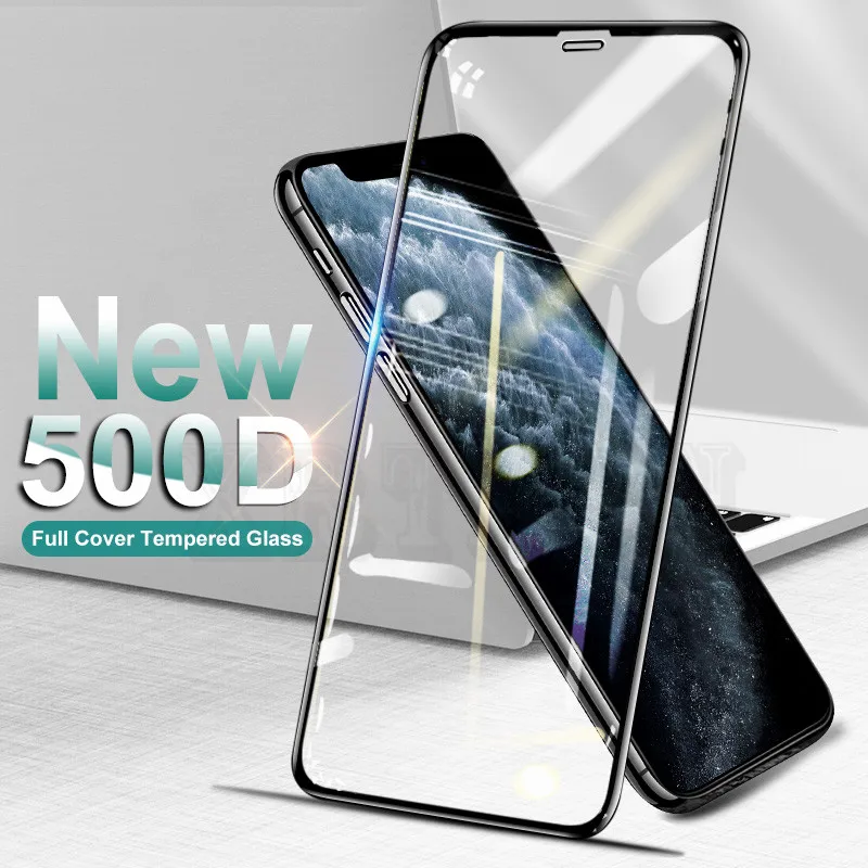 500D полностью изогнутое Защитное стекло для iphone 11 XR X XS 11Pro Max SE 2 закаленное
