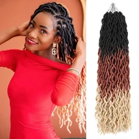 18 24inch faux locs curly crochet hair synthetic braiding hair extentions soft wave gypsy locs for black women 18standsp