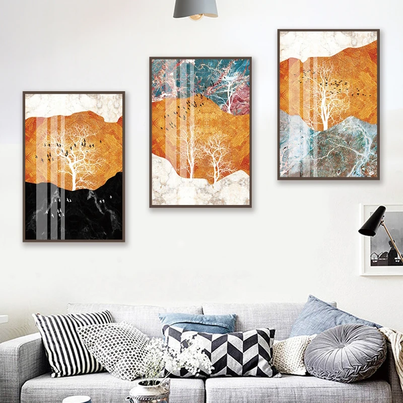 

Abstract Ink Splash Creative Forest Canvas Painting Poster Modern Style Print Wall Art Pictures F Living Room Bedroom Decor 3-95