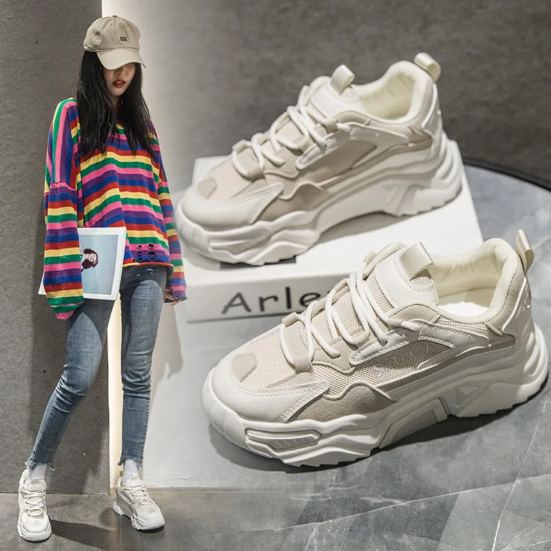 Новинка Весна 2021 женские красные спортивные туфли в Корейском стиле женская