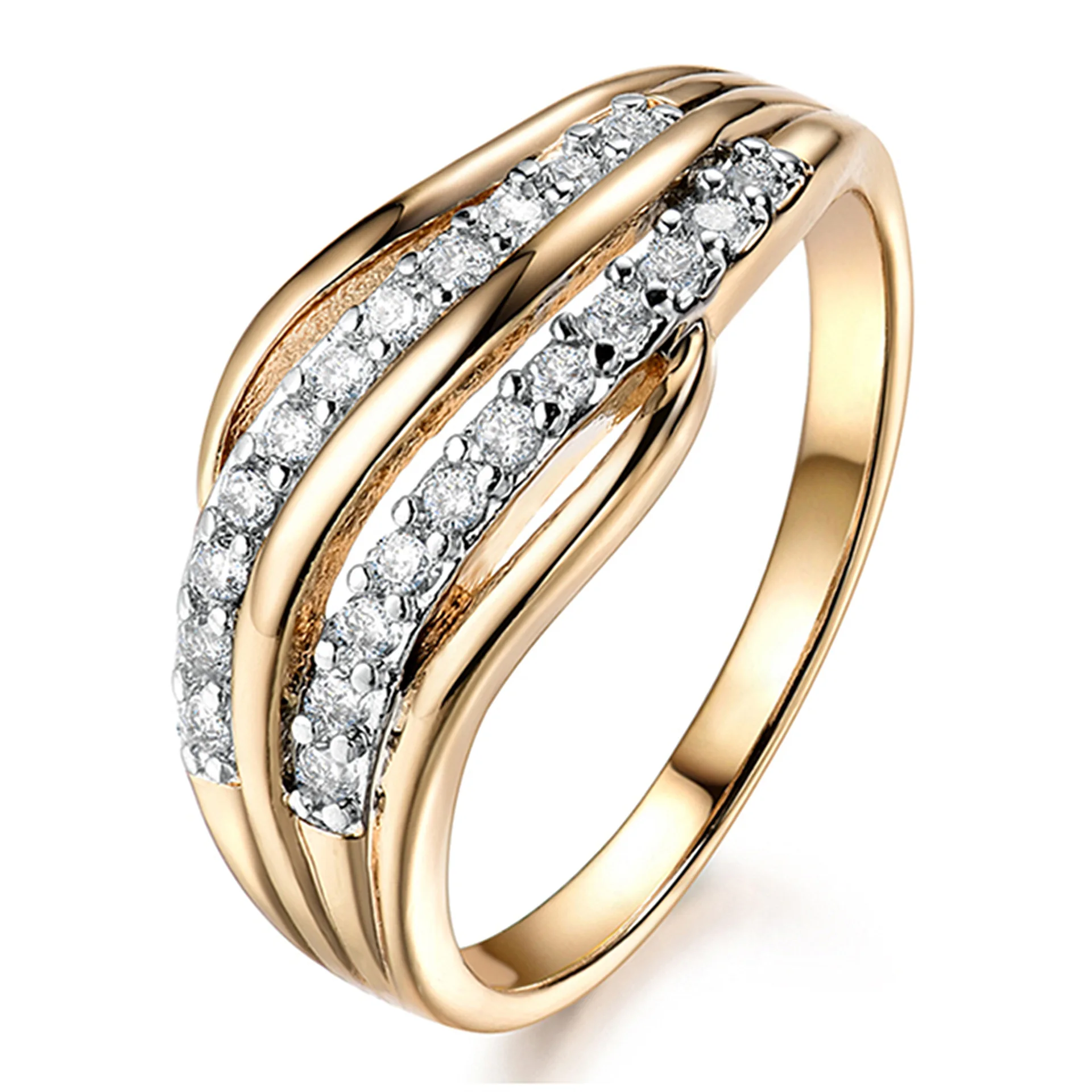 

Fashion Silver Plated Exquisite Zircon Irregular Ring Charm Women's Engagement Ring Wedding Party Jewelry Cocktail Ring