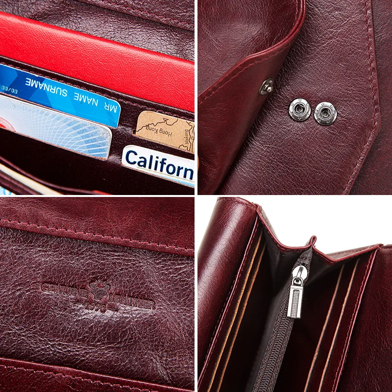 

YourSeason Ladies 2021 Genuine Leather RFID Anti Theft Long Wallets Fashion Card Holder Female Casual Hasp Mobile Phone Purse