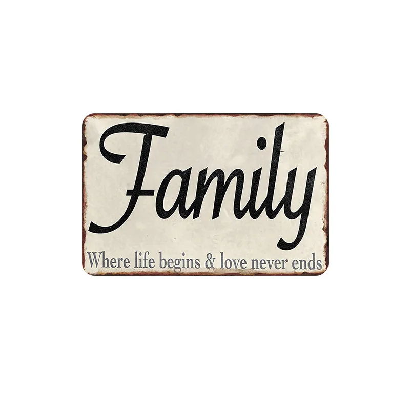 Правила семьи домашние правила папа любовь петь металлическая Жестяная Табличка