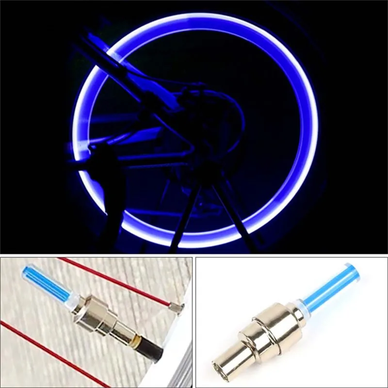 

Neon Bike Spoke Light Mini Bicycle Taillight MTB Wheel Tire Nozzle Valve Caps Lamp Cycling Warning Head Rear Light