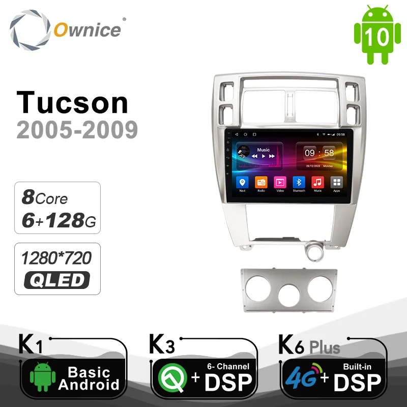 

Автомобильный радиоприемник Ownice, 8 ядер, Android 128, навигация GPS, для Hyundai Tucson 10,0, 2005, 2006, 2007 -2009, 4G, DSP 360, панорамный оптический