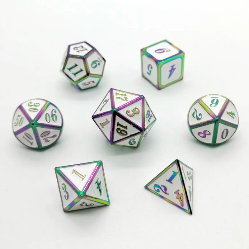 Набор цифровых Металлических Кубиков 7 шт./компл. TRPG мультиплеер развлекательная