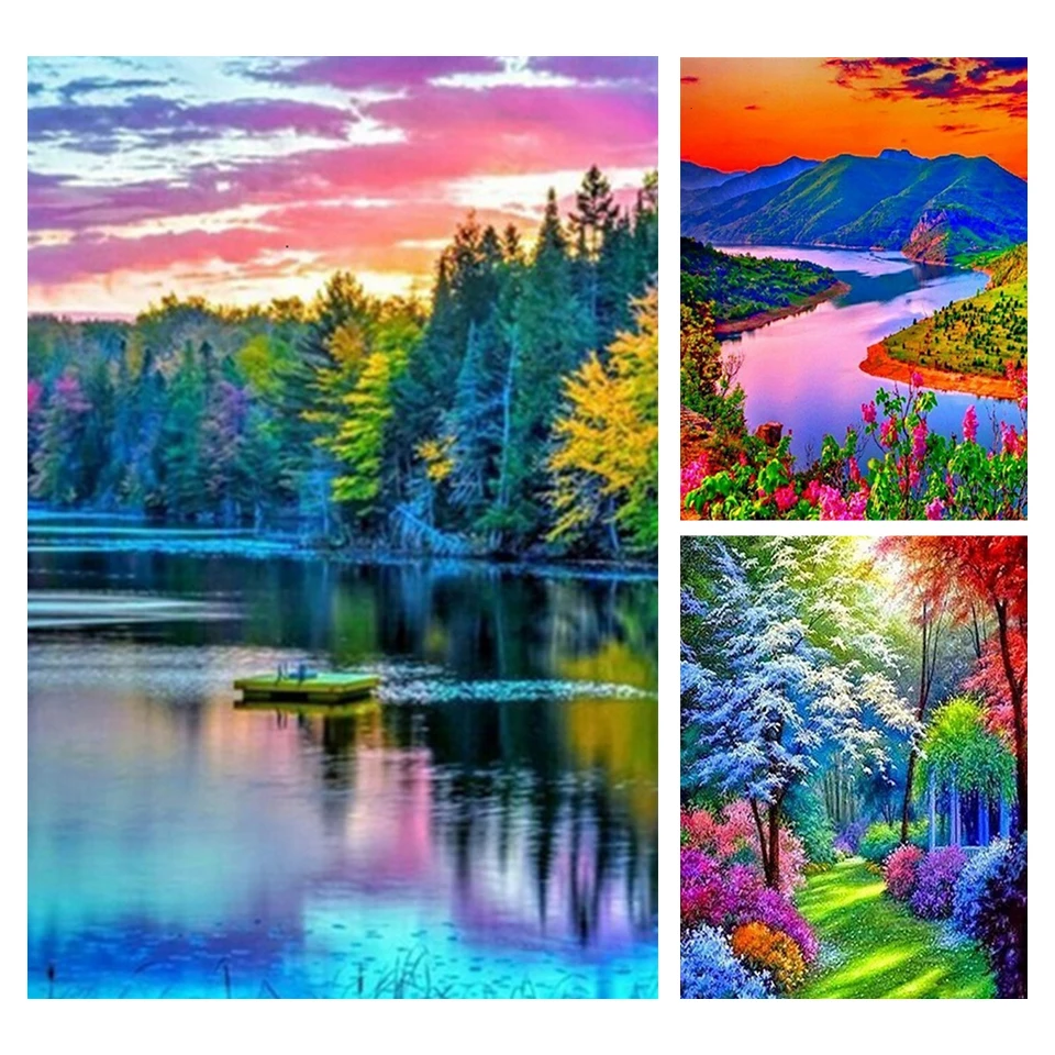 

Набор для алмазной вышивки стразы, картина 5D «сделай сам» с изображением пейзажа, полная выкладка, мозаика