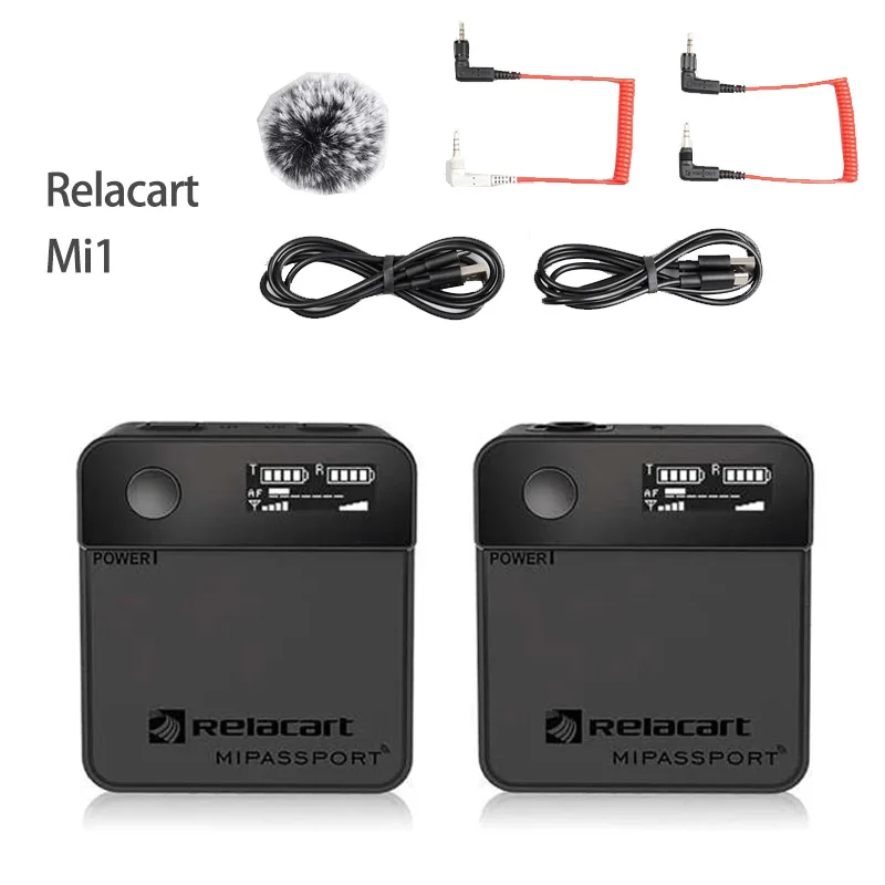 

Relacart Mi1 Microphone Wireless Transmitter Kit 3.5mm TRS Lavalier 2.4G Condenser Microphone for DSLR Camera Cellphone Monitor