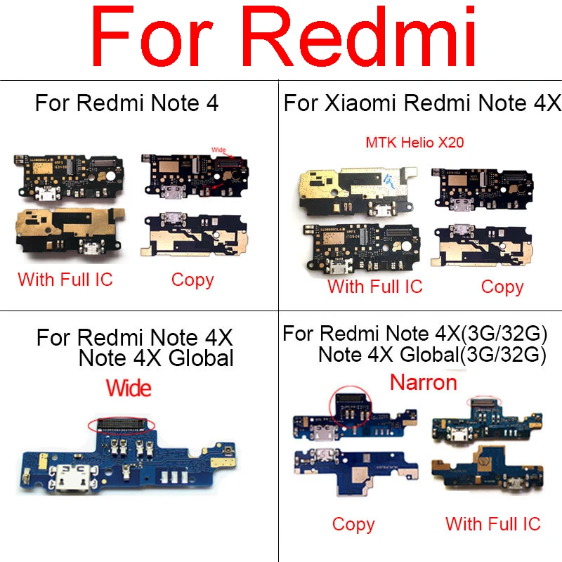 Плата зарядного устройства USB для Xiaomi Redmi Note 4x x20 разъем зарядки 4 usb порт + детали