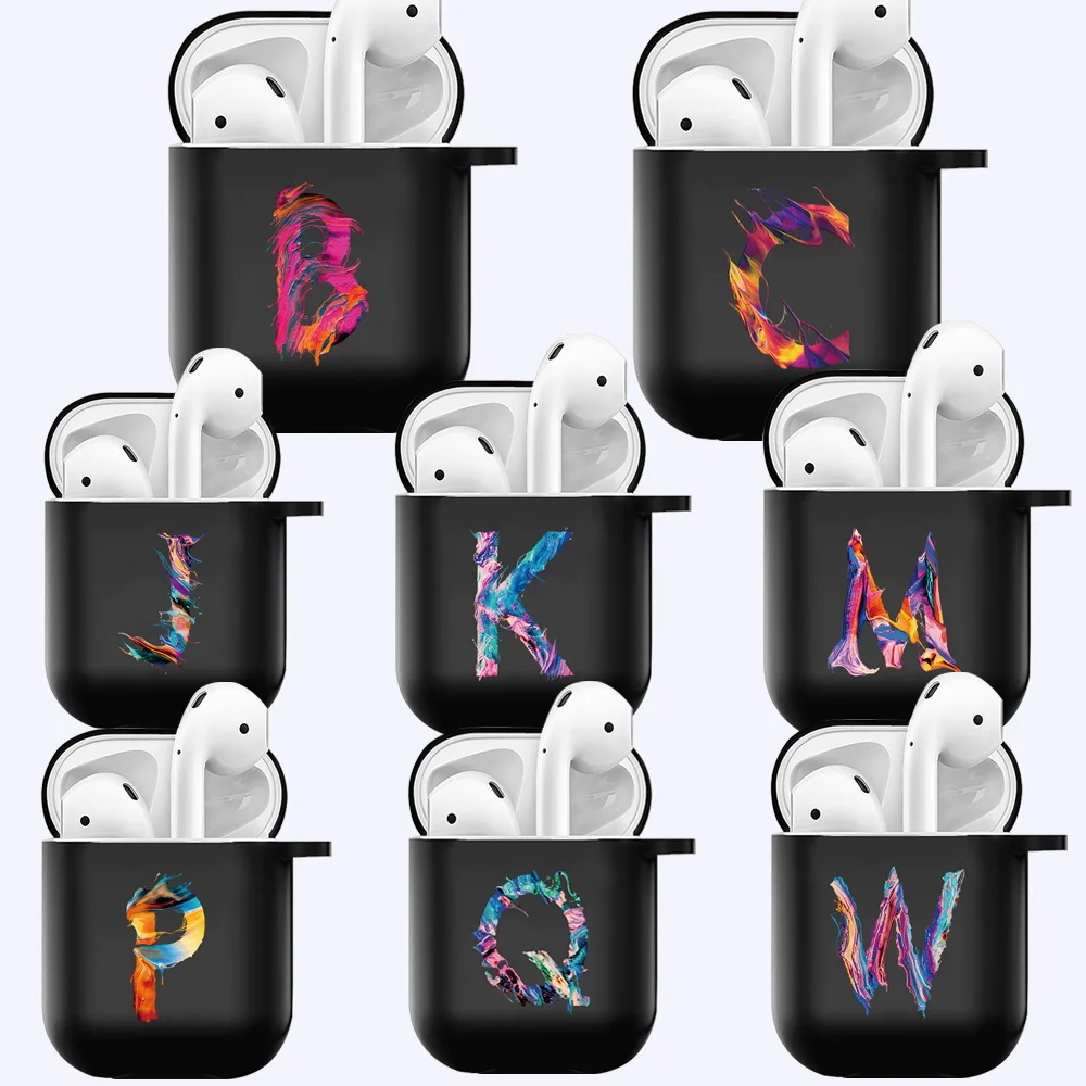 

Case for Apple AirPods 1st /2nd Gen Printed Black Soft Silicone Protective Bluetooth Earphone Cover Charging Earpod box Sleeve