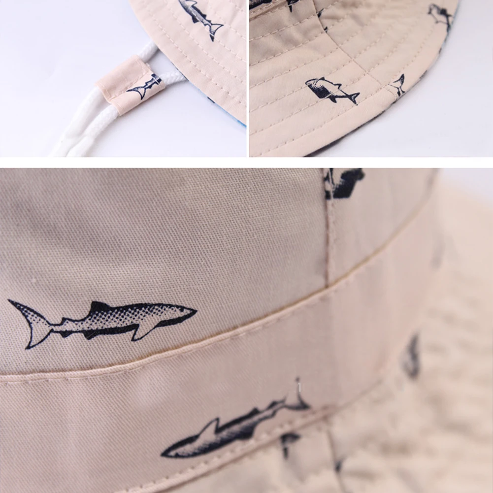 Детская летняя Солнцезащитная шляпа с принтом рыбы из мультфильма Кепка защитой