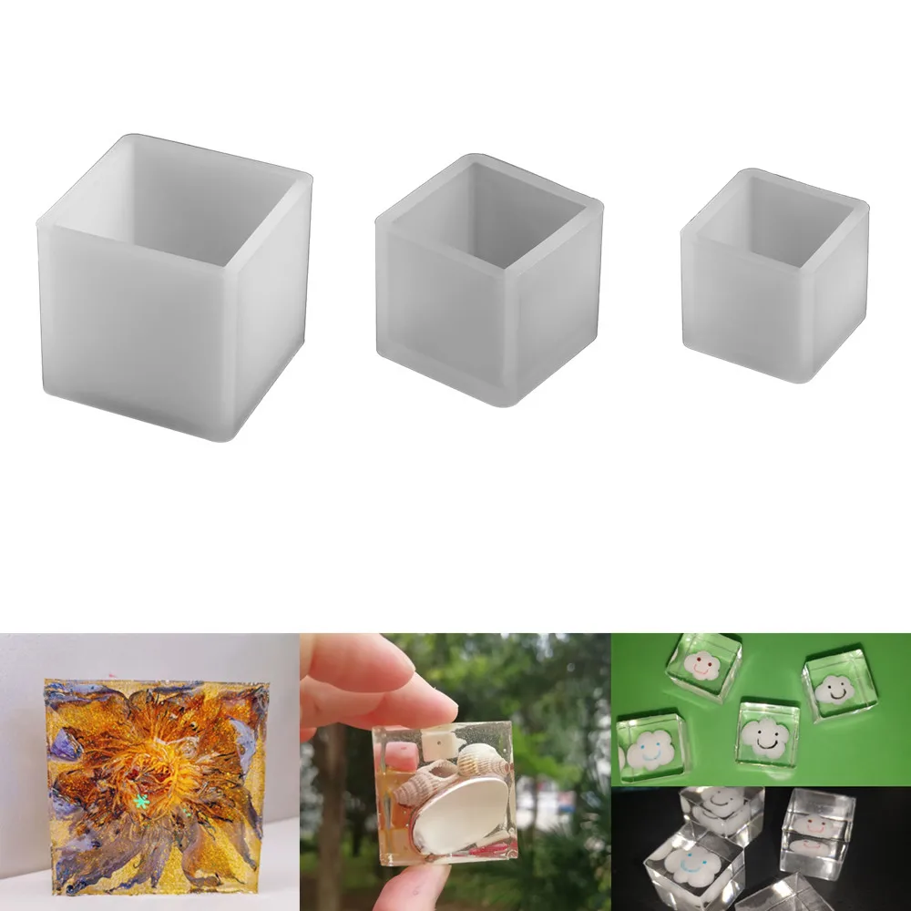 

1Pcs 20/25/35/40/50mm Transparent Square Shape Silicone Molds UV Epoxy Resin Mold For DIY Crafts Jewelry Making Decoration Tool