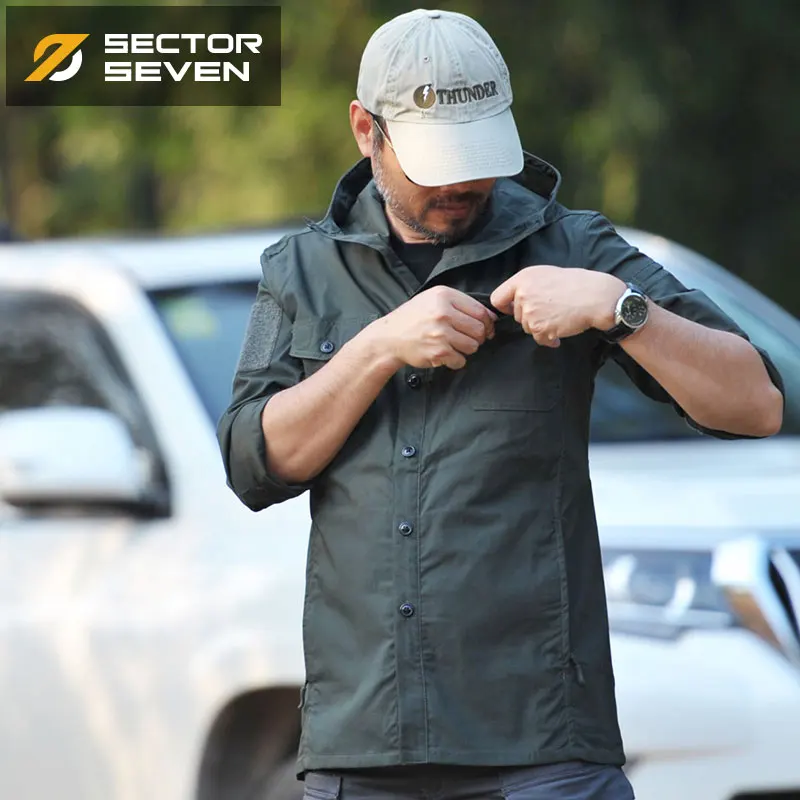 Женский Осенний плащ Sector Seven черный непромокаемый средней длины верхняя одежда