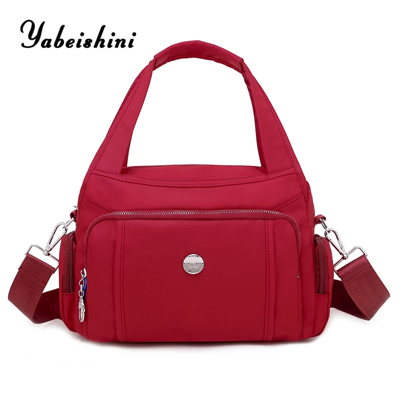 Нейлоновые сумки для женщин вместительные дамские удобные тоуты на ремне 8