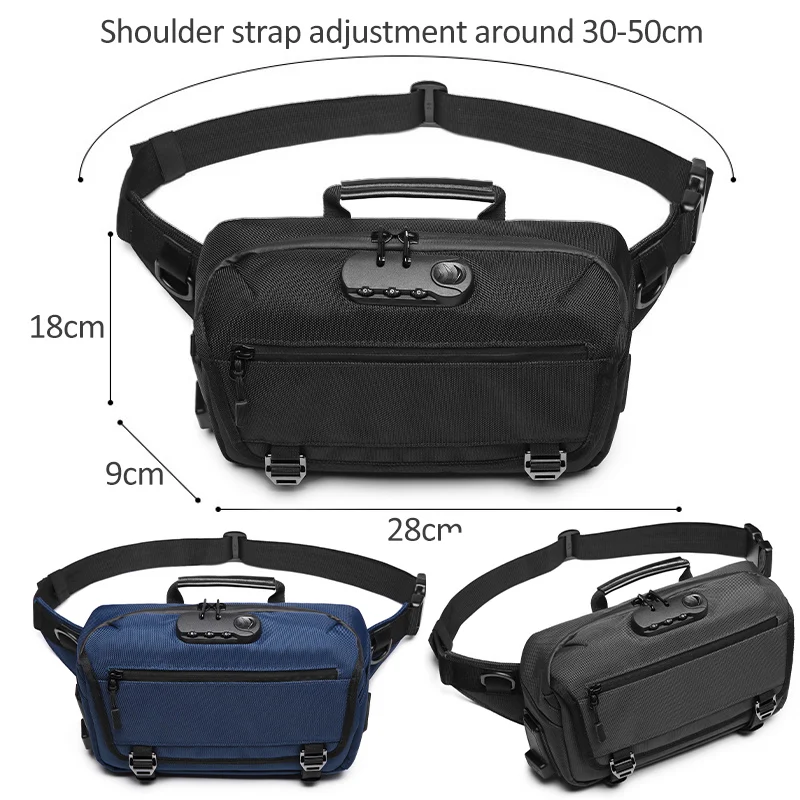 

Men's Outdoor Sports Travel Multifunction Shoulder Bag USB Crossbody Waterproof Hiking Camping Waist bag Crossbody Bag for men