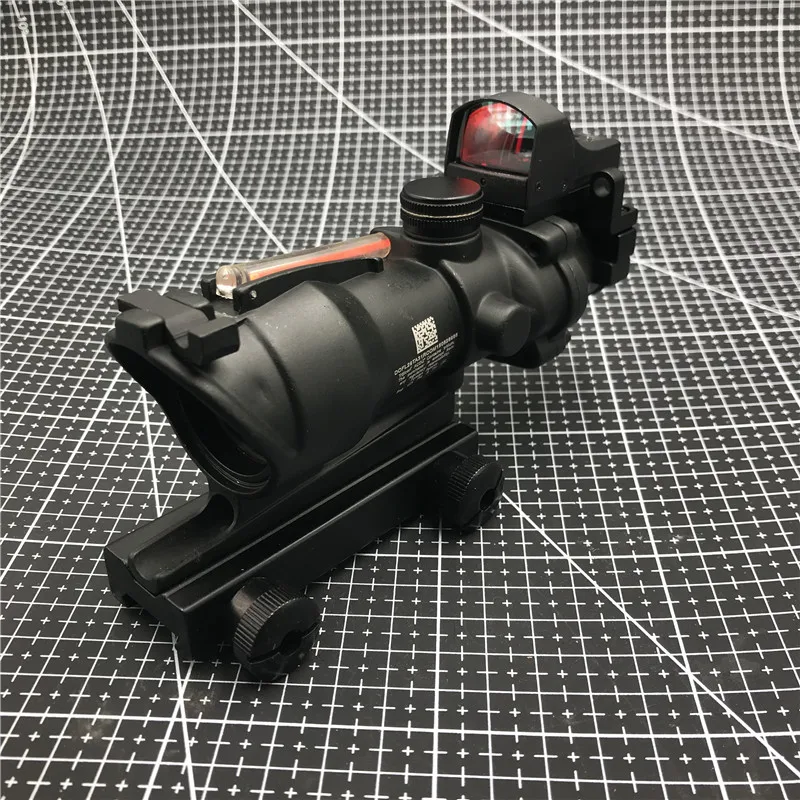 Тактический acog Стиль 4x32 винтовки с Пикатинни рейку и управления светом doc red