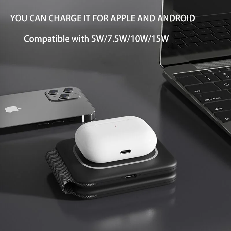 

3 in 1 Foldable Magnetic Wireless Charger for iPhone 12 11 Pro Max Watch Headset 15W Wireless Charging Pad Desktop Phone Holder