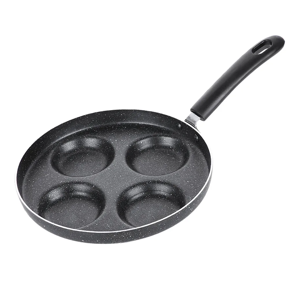 

Black Frying Pan Non-stick Egg Pancake Pan Egg Pan With 4 Holes, Kitchen Utensils