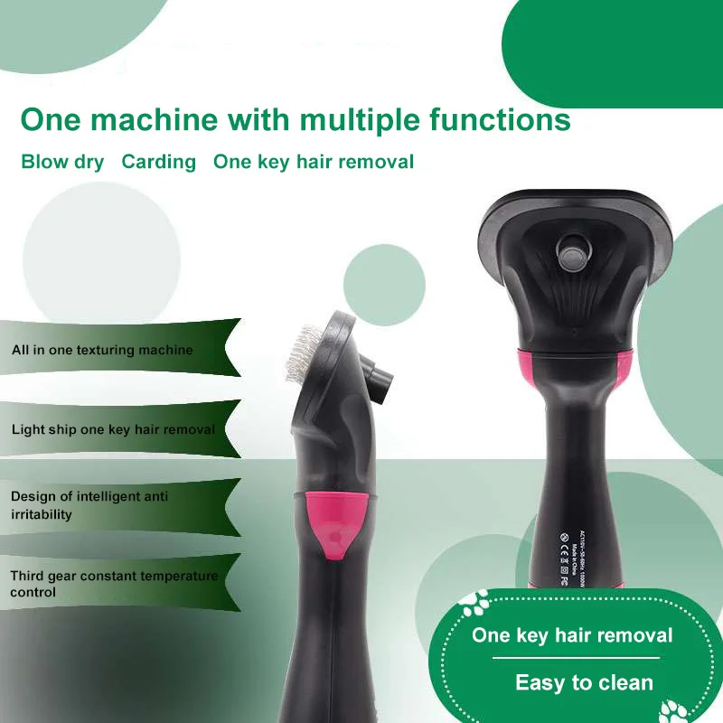 

2 In1 Pet Hairdryer Combing Machine Pet Hair Dryer And Comb Brush Three-speed Adjustable Cat Hair Comb Dog Fur Blower Low Noise