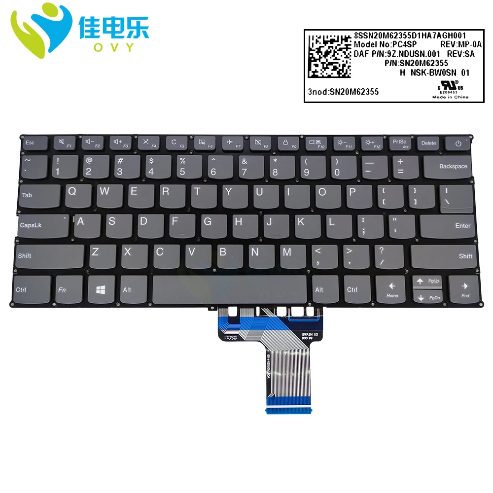 

Клавиатура 320S, 13, английская подсветка для Lenovo IdeaPad 320S-13IKB 720S 13ARR 720S-14IKB 7000-13 клавиатур PC4SP, новая, SN20M62355