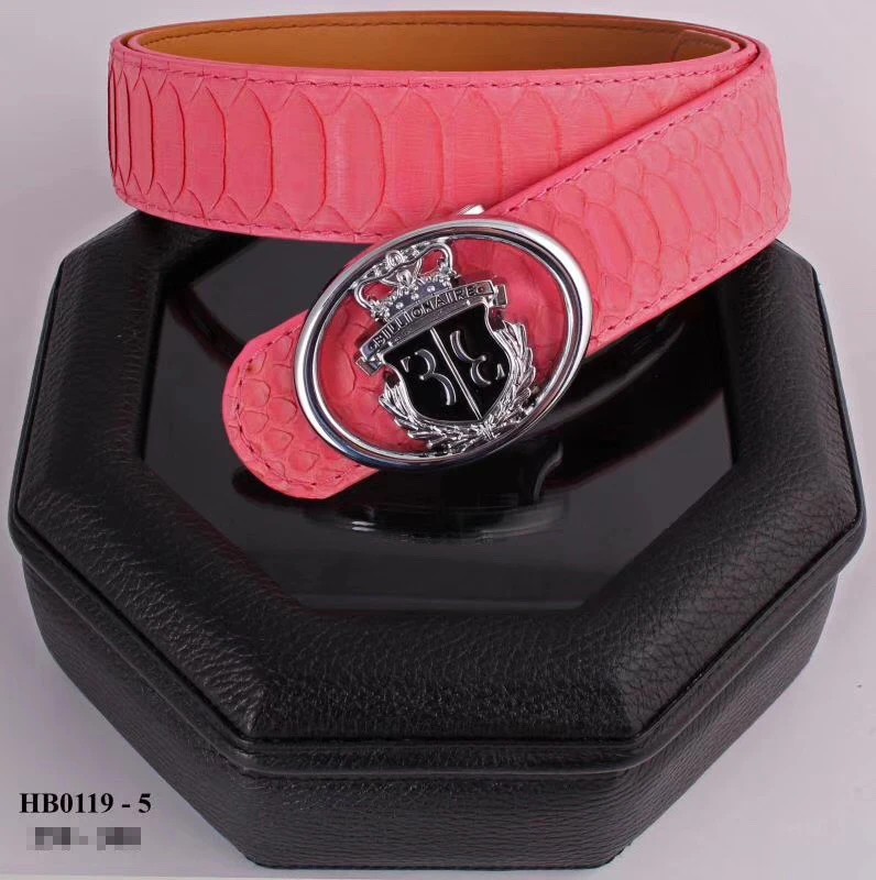 Pink Мужской Пояс Миллионера из змеиной кожи, новинка, модная повседневная английская Пряжка из сплава, высокое качество, большой размер 105-130 см - Цвет: Pink