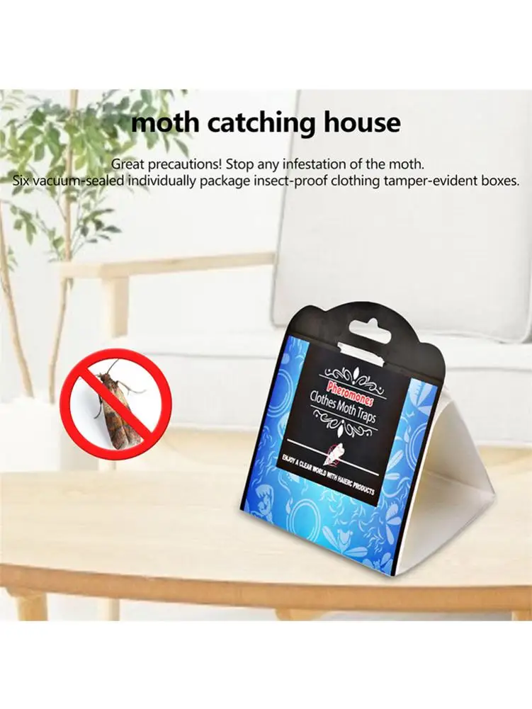 6PCS Moth Traps Sticky Pheromone Repellent Killer Insect Catcher for Kitchen Closet | Дом и сад