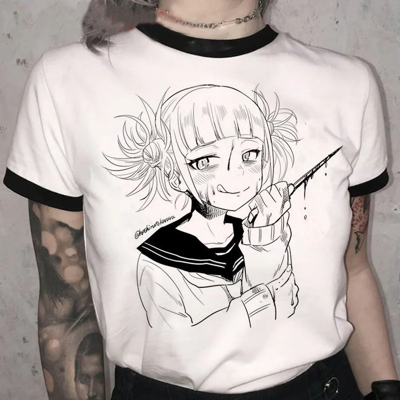 

My Hero Academia Manga Cartoon T Shirt Women Harajuku Himiko Toga Graphic Tshirt Summer Streetwear T-shirt Hip Hop Tops Female