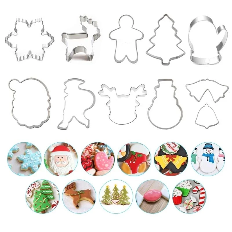 

Christmas Mold Cake Bakery Accessories Gadget Pratique Pasteleria Cake Cookie Cutter Dessert Fruit Cutting Die Tools