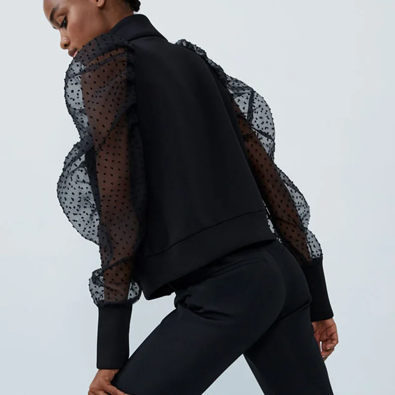 Весенние куртки со стоячим воротником женские модные полупрозрачные пальто с