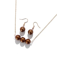 komi polynesian hawaiian new zealand marshall style coffee green color glass pearls necklace pendant dangle earrings jewelry set